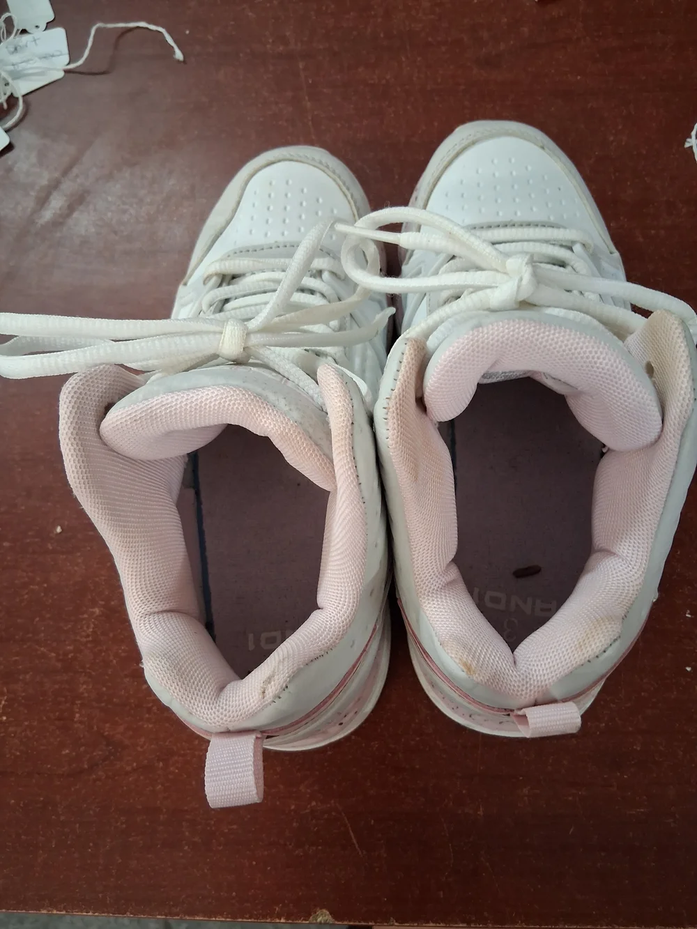 Kids High-Top Sneakers in White and Light Pink